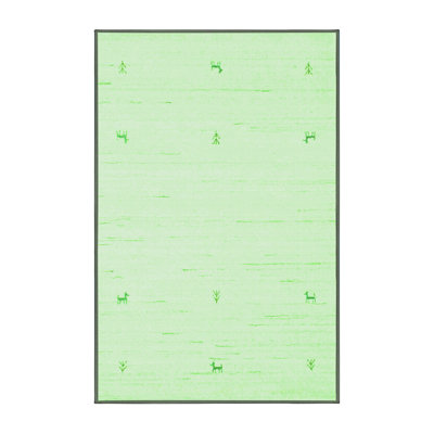 Tapis contemporains vert lavable à la machine 950