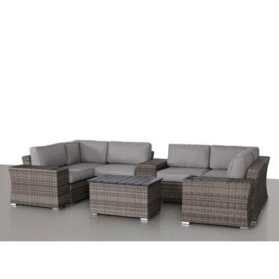Somerville Wicker Fully Assembled 4 - Person Seating Group with Cushions