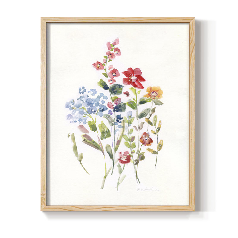 «Spring Flower Garden II», reproduction encadrée - bois massif, Naturel, H 11 po x l 9 po