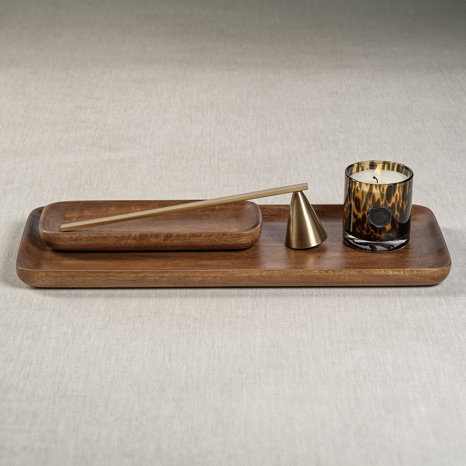 Obira Wood Tray, 1" H x 17" W x 6.5" D