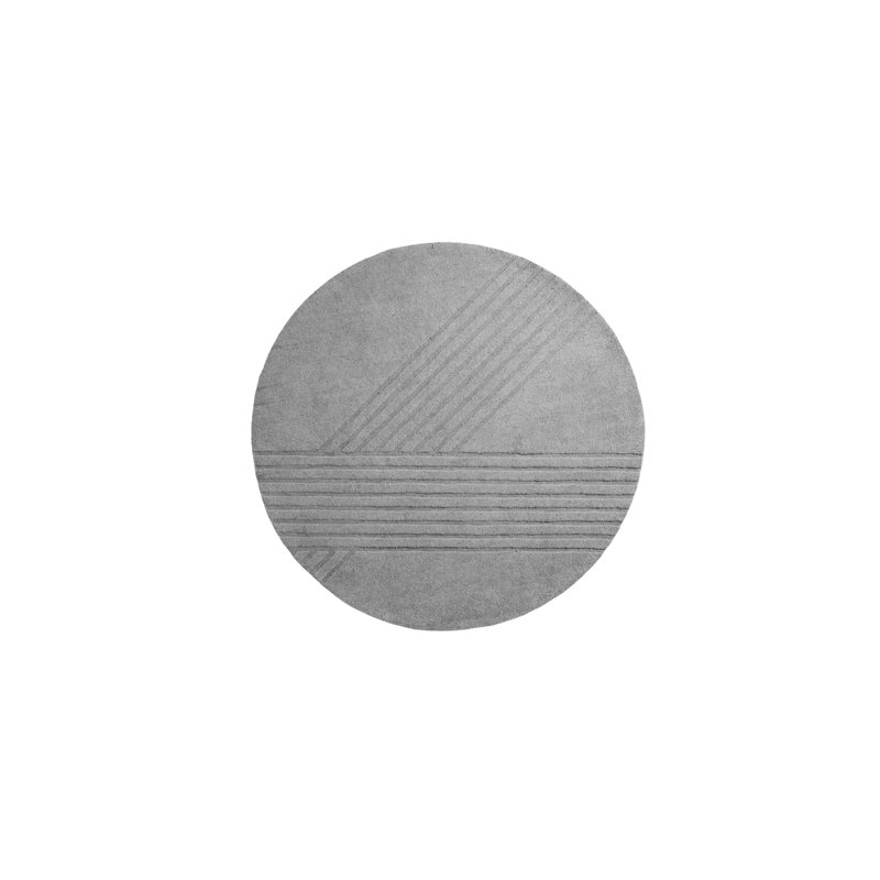 Gray Kyoto Rug, Round 6'5"