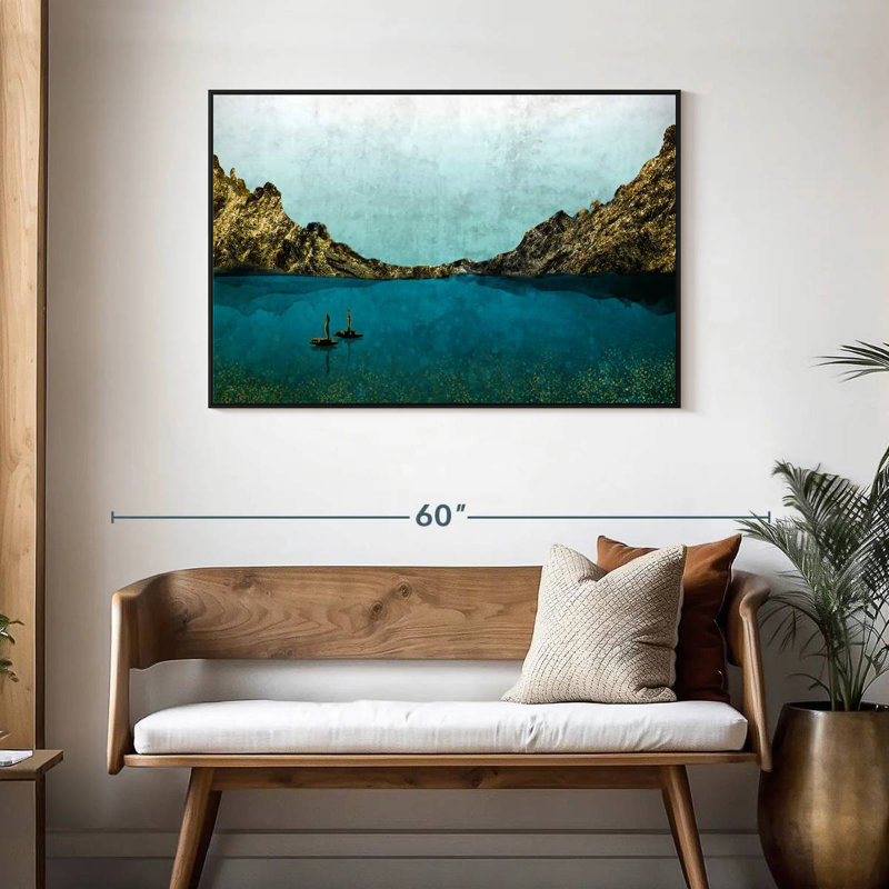 Île en île, Cadre flottant noir, 43 po x 29 po