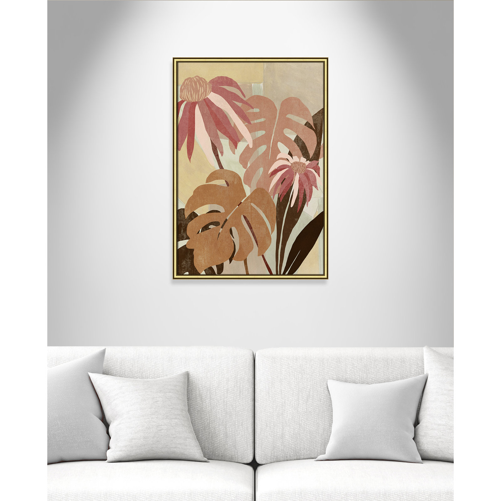 Kathleen "Hot Tropics II" Painting by Asia Jensen, 26.75" W x 36.75" H, Gold