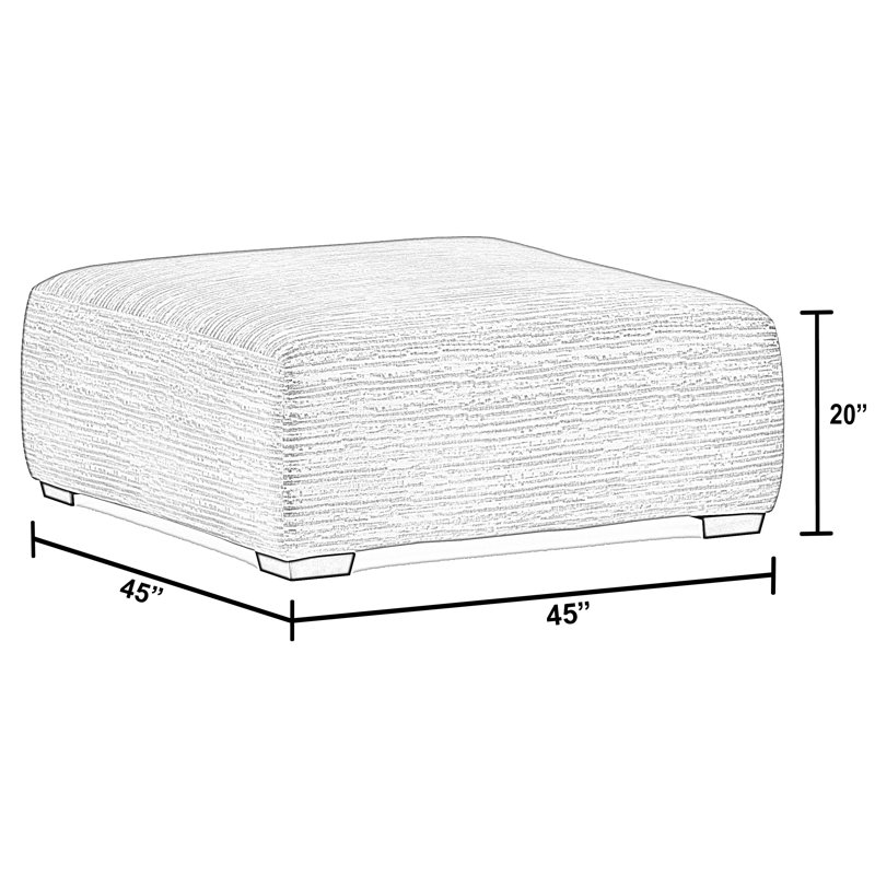 Mornimont Upholstered Ottoman, Pewter 100% Polyester