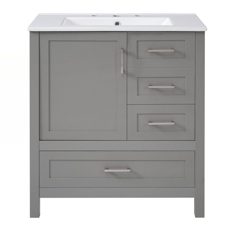 Ensemble de meuble-lavabo 30 po avec lavabo, Gris, Argent