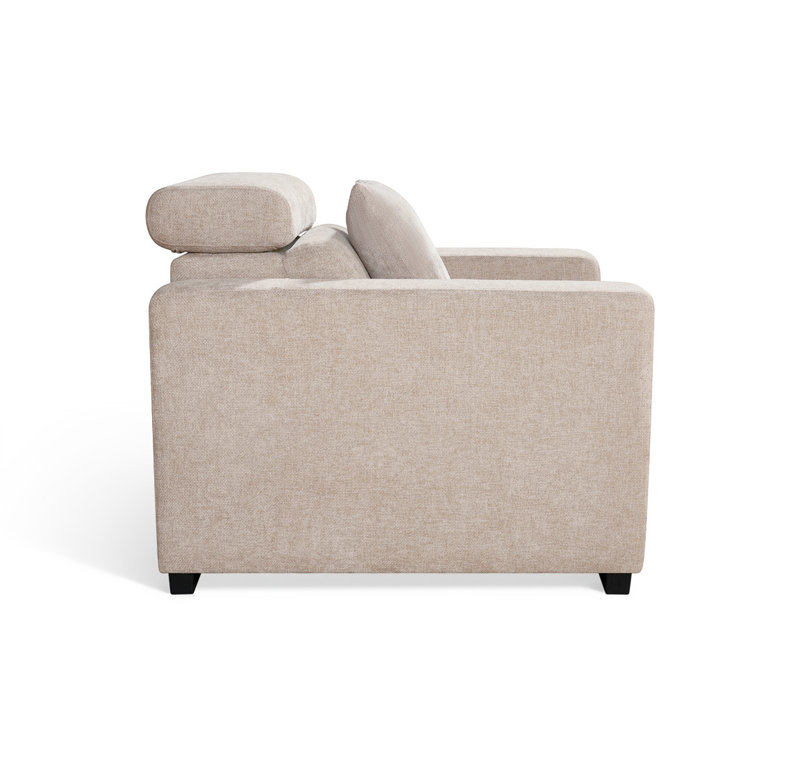 Amelia Upholstered Chenille Armchair, Beige Chenille