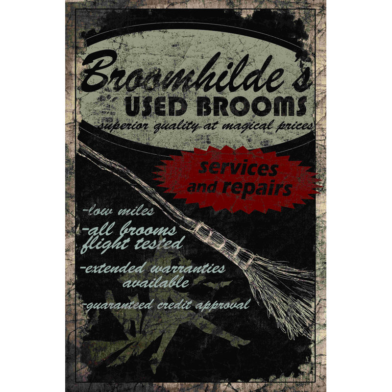 Broomhilde Broom - Toile tendue, art textuel, H 18 po x l 12 po