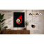 Eight Ball Aflame Modern 1 Piece Single Picture Frame Wall Art-136635792-136635796