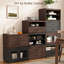 Tiroirs de rangement empilables, bacs de rangement de 28 po de largeur avec tiroirs et compartiment pour organisateurs de placard, organisateur de placard empilable en bois, grandes unités de rangement modernes pour couloir de salon, brun-123137187
