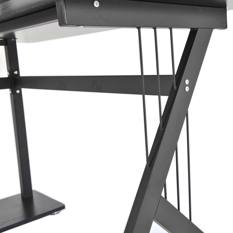 Cassey L-Shaped Metal Base Computer Desk