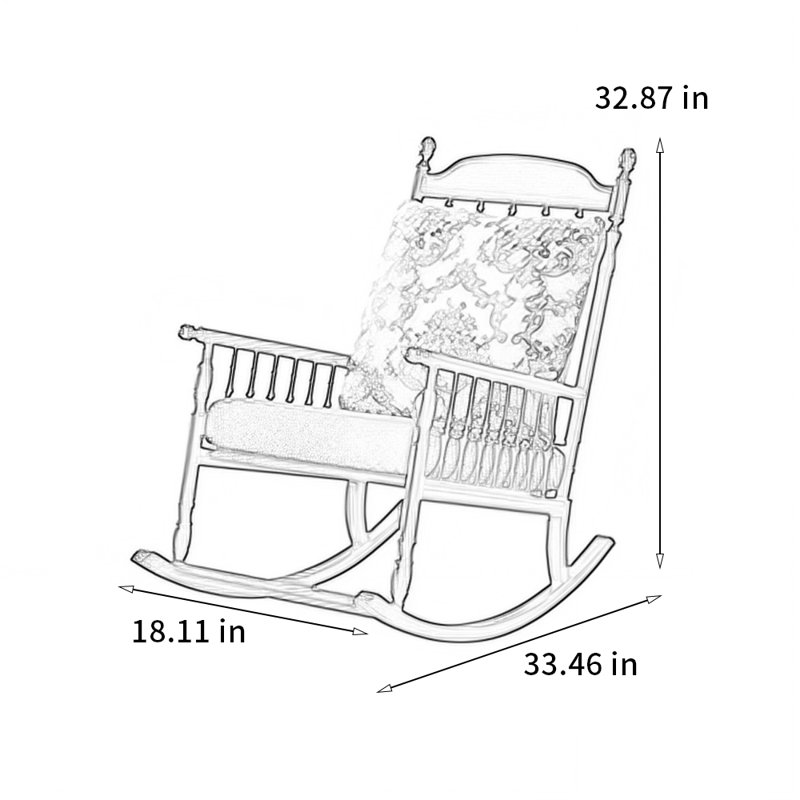 Chaise berçante élégante en noyer massif