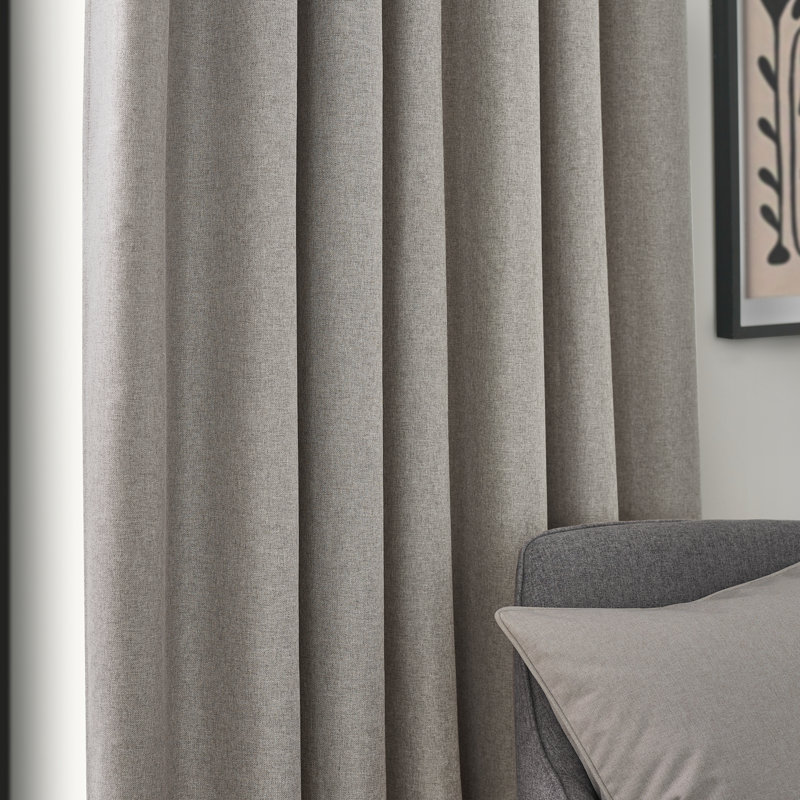 Dawn 100% Blackout Pencil Pleat Curtains, 229cm x 229cm , Linen