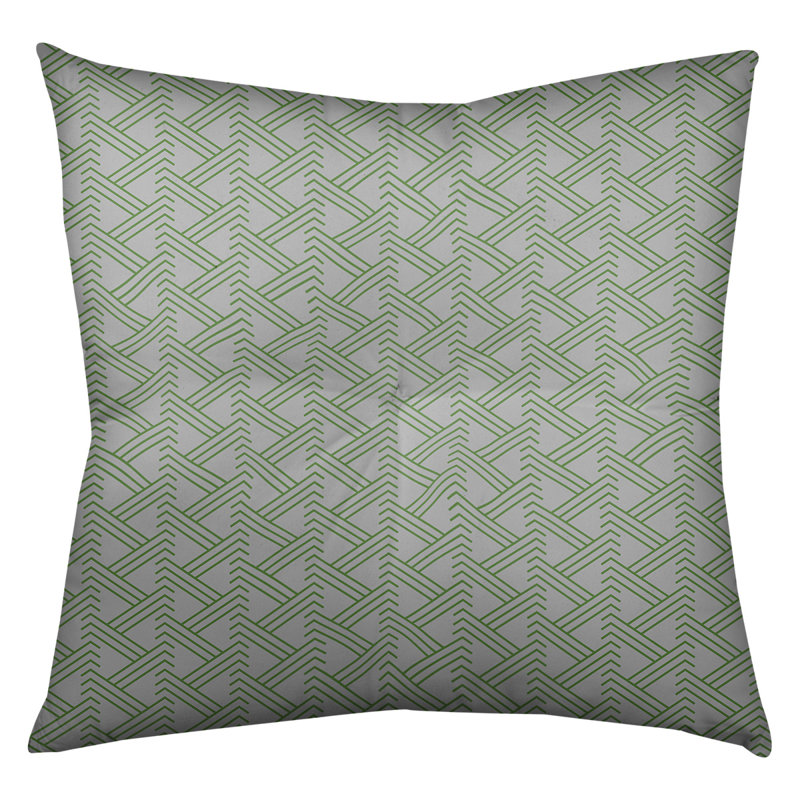 Coussin de sol zig zag classique, 26 po x 26 po, Gris/vert
