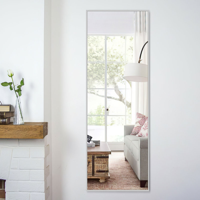 Metal Flat Wall Mirror, 47.24" x 21.65", Gold