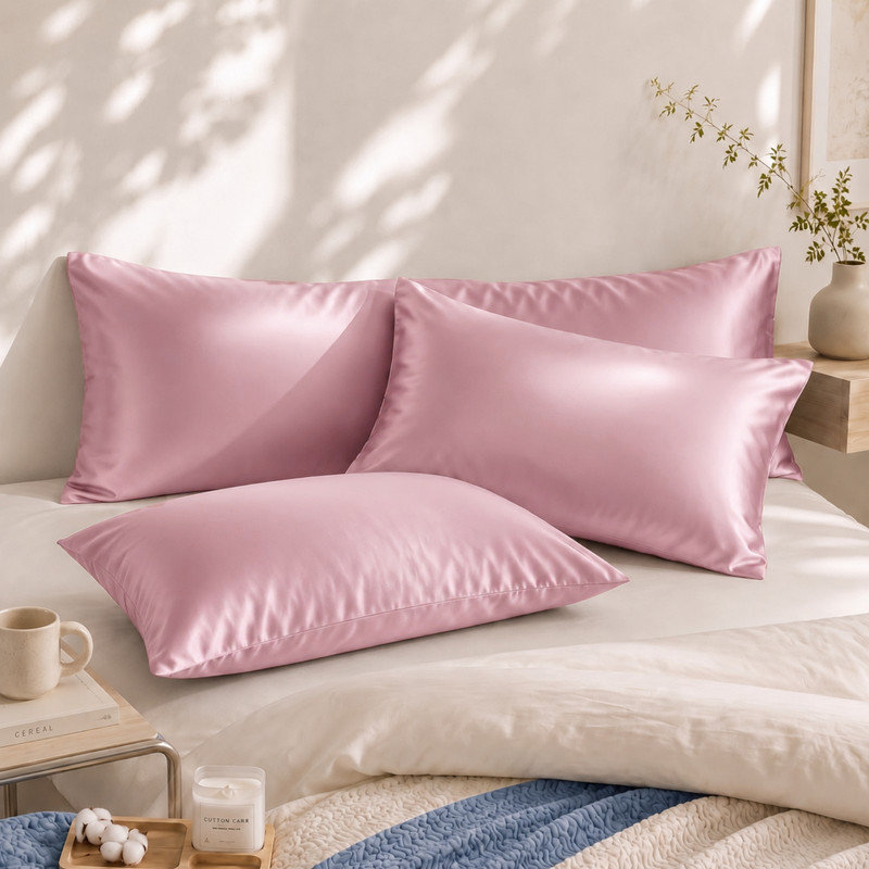 Tencel Twill Pillowcase, King, Red Pink