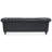 84.65" BLACK PU Rolled Arm Chesterfield Three Seater Sofa.