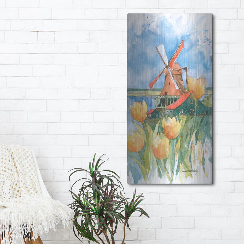 «Dutch Vignette» par Annelein Beukenkamp, art mural en métal, 12 po x 24 po, H 48 po x l 24 po