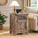 Ariellah 26'' Farmhouse End Side Table with Charging Station and Adjustable Storage Shelf