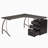 Techni Mobili Modern L- Shaped Computer Desk With File Cabinet And Storage