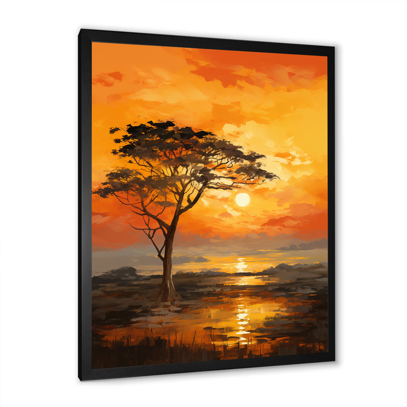 «African Tree Essence III», reproduction d'art sur toile, H 44 po x l 34 po, Cadre naturel flottant