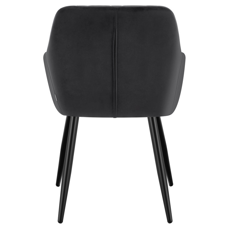 40cm H Velvet Upholstered Armchair, 1, Black