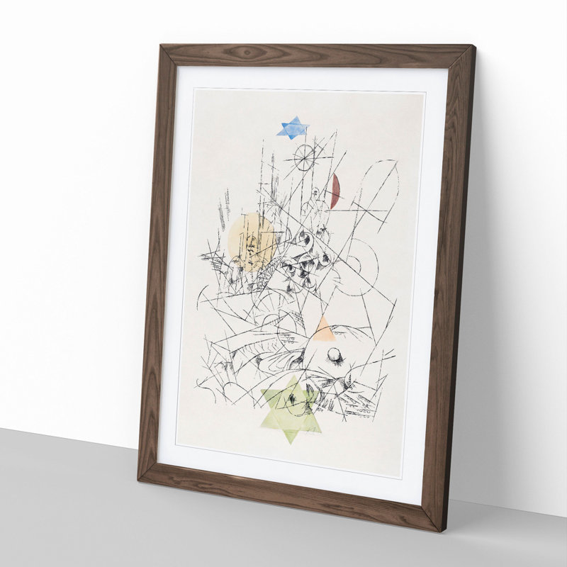 Hope and Destruction by Paul Klee - Picture Frame Painting, Walnut Framed, 48cm H x 36cm W x 2cm D