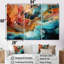 «Dreamscape Lakes Rivers, encre liquide paysage II», ensemble d'art sur toile-107743953-107743956