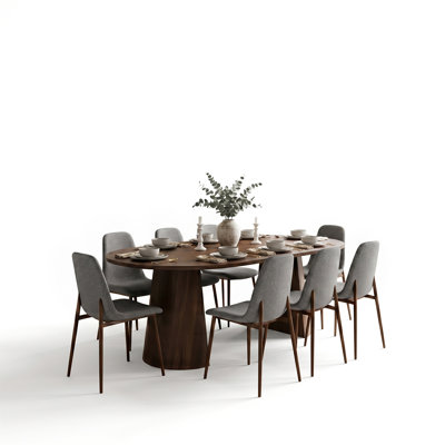 Ensemble de salle à manger à piédestal moderne avec chaises rembourrées de 47 à 83 po Modern