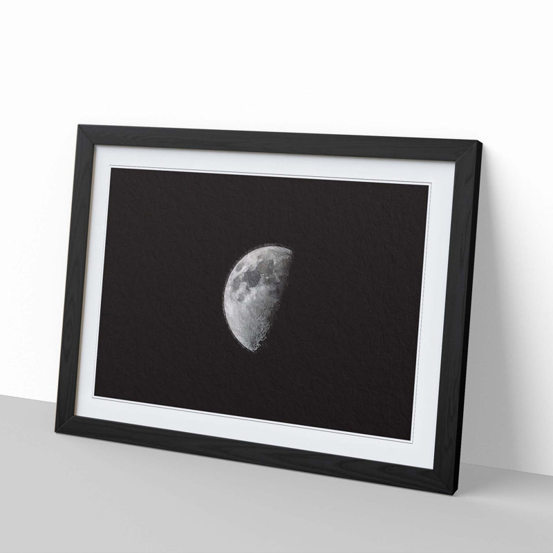 Half Moon - Picture Frame Photograph Print, Black Framed, 27cm H x 36cm W x 2cm D