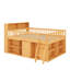 Queen Low Loft Bed With Storage Headboard And LED Lighting, Wooden Loft Bed Frame With Storage Shelves-1229849744