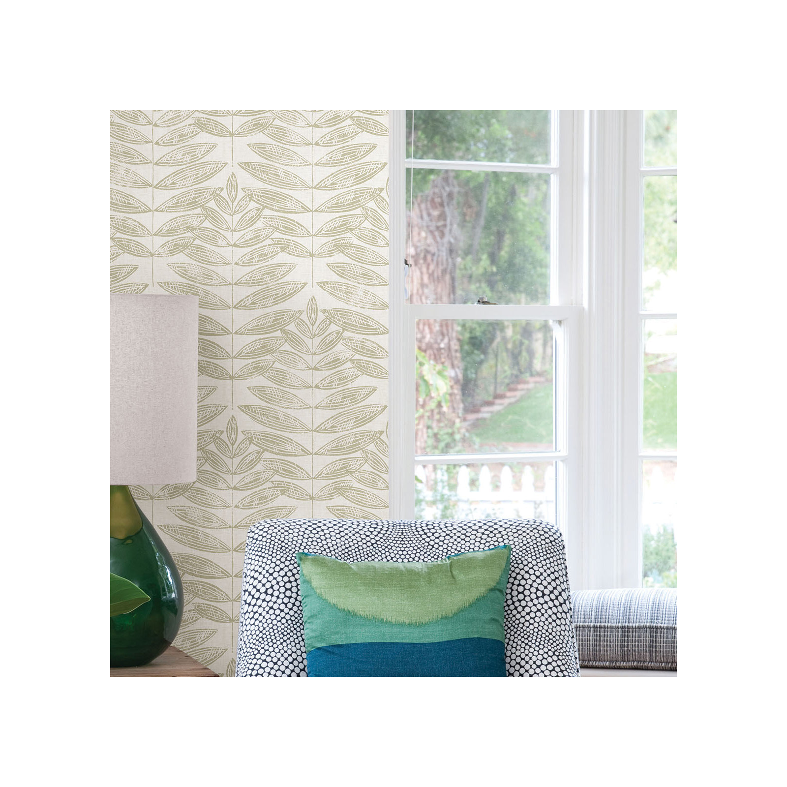 Aldusa Leaf Non-Pasted Wallpaper Roll , Beige