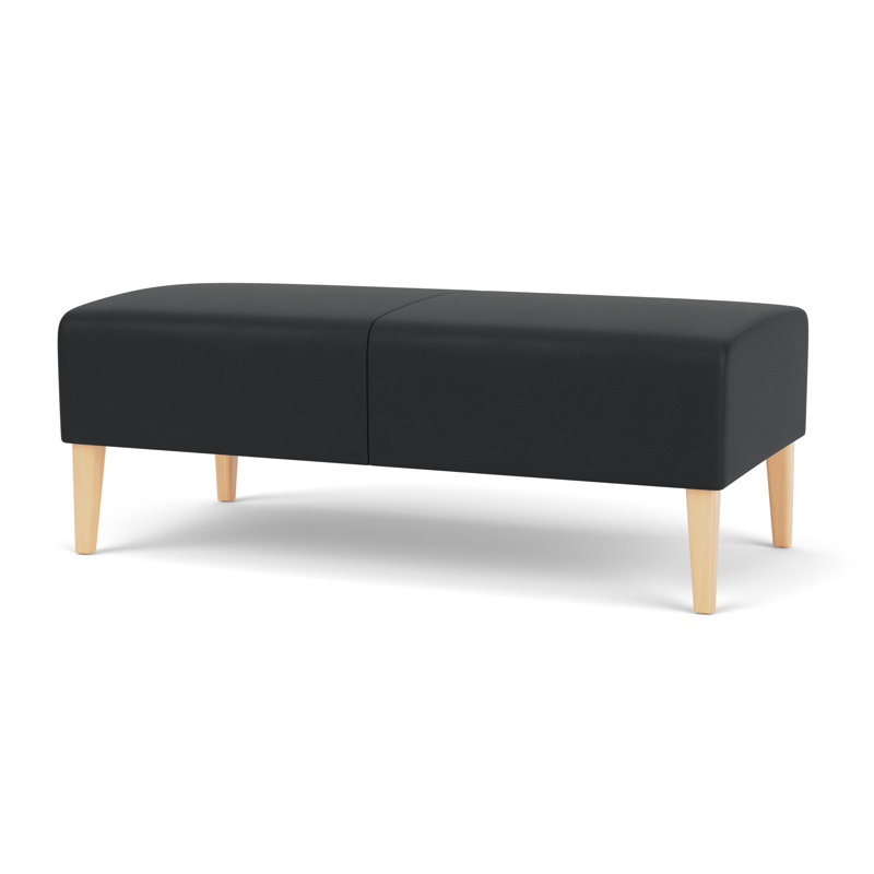 Luxe Lounge Reception 2 Seat Bench, Modena Graphite, Natural Wood