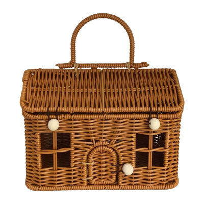  Panier de saules tissé à la main de style rétro avec porte Rustic