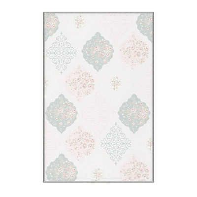 Soft Hall Carpet (2.6 x 4.9 ft), 1% Polyester, .3 in Pile Height | Antibacterial, Non-Slip Underside, 65 g/m² | Machine Washable, 3D Digital Print | Perfect for Living Room, Entryway & Bedroom Décor