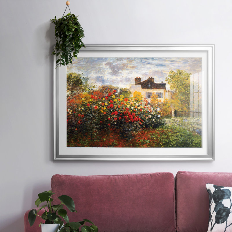 "Argenteuil", reproduction d'art encadrée sur papier par Claude Monet, Argent, H 19 po x l 27 po x P 1,5 po