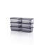 Ensemble de boîte de rangement en plastique anthracite durable (12 pièces), 3,5 x 4,9 x 1,8 pouces | Capacité de 8,5 oz liq. Va au lave-vaisselle, idéal pour organiser la maison et le bureau | Solution de rangement compacte et polyvalente