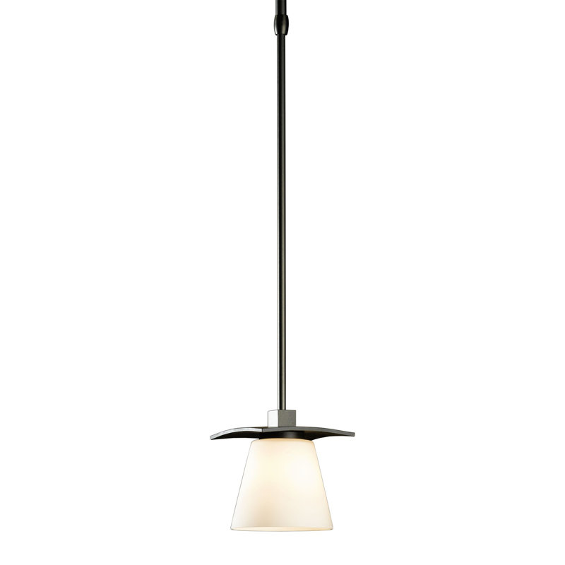 Wren 1 - Light Single Dome Pendant, Opal Glass, Dark Smoke