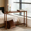 Slim Bamboo Console Table For Narrow Spaces, Solid Full-Piece Tabletop Entryway Sofa Side Table For Hallway Living Room Bedroom