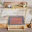 Adjustable Solid Wood Puzzle Table with Drawers and Storage Shelf 