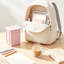 Sac à dos en polyester couleur macaron, boîte de rangement rectangulaire en plastique avec couvercle, petit organisateur de bureau portatif pour stylos, loisirs créatifs et fournitures de bureau.-1374973184