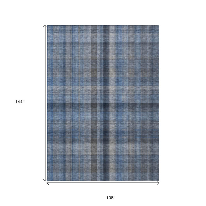 Tapis intérieur lavable antidérapant 9 pi x 12 pi bleu 9 pi x 12 pi