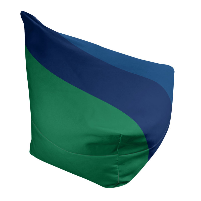 Bean Bag Cover, 42" H x 38" W x 2" D, Green/Blue/Dark Blue
