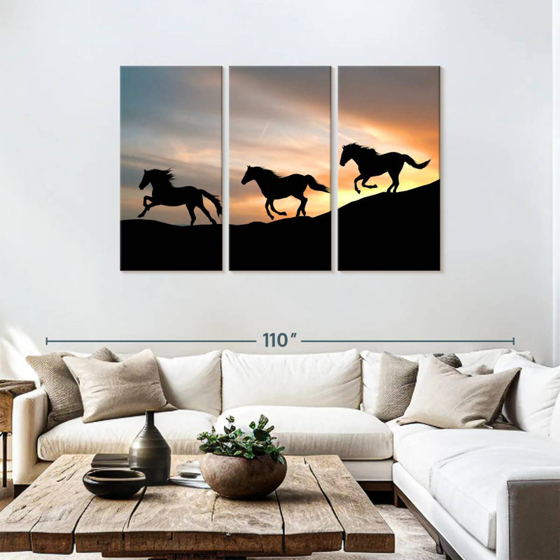 Brampt Wild Horses Galloping, 48" H x 74" W