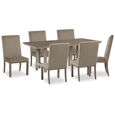 Table de salle à manger Chrestner et 6 chaises