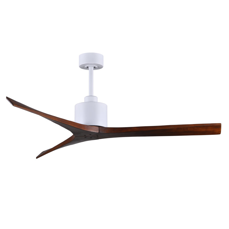 Mollywood - 42" Ceiling Fan - Textured Bronze Finish - Matte Black Blades, Matte White, 42", Walnut