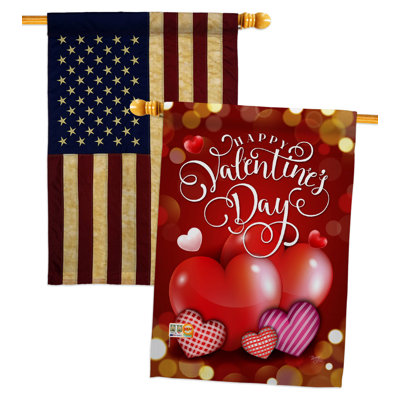 Drapeau de maison en polyester recto verso 40 po x 28 po Beloved
