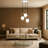 Adjustable Height 3 Lights Metal Body Globe Cluster Pendant-1437511458