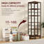5 Tiers Rotating Bookshelf With Metal Frame And Wheels