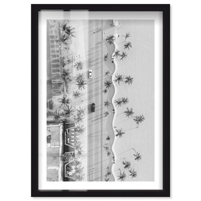 Wavy Sand lines Shadowbox Print Miami Art Prints by Notoriart, Black Frame, 17 x 25
