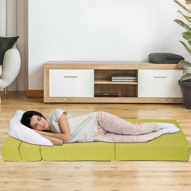 Canapé-lit pliable rembourré en mousse, Vert